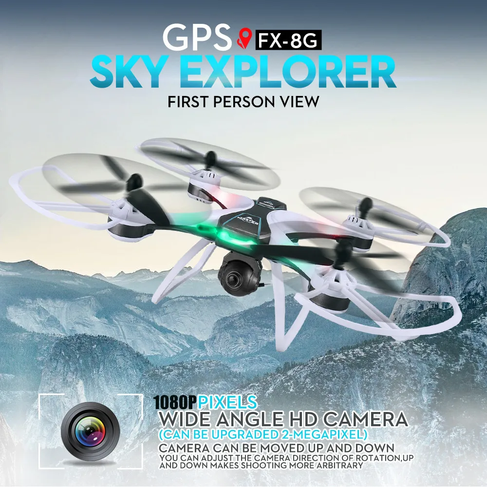 

FX-8G Mini Drone FPV RC Helicopter Remote Control GPS 6-Axes Drone With 720P Wide-Angle WIFI Camera Quadcopter drone with camera