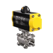 DN25 1 дюйм одностороннего действия(с пружинным возвратом) датчик обнаружения утечки воды наружной резьбой 2 способ SS304 нержавеющая сталь пневматическая шаровой клапан с приводом двойного действия