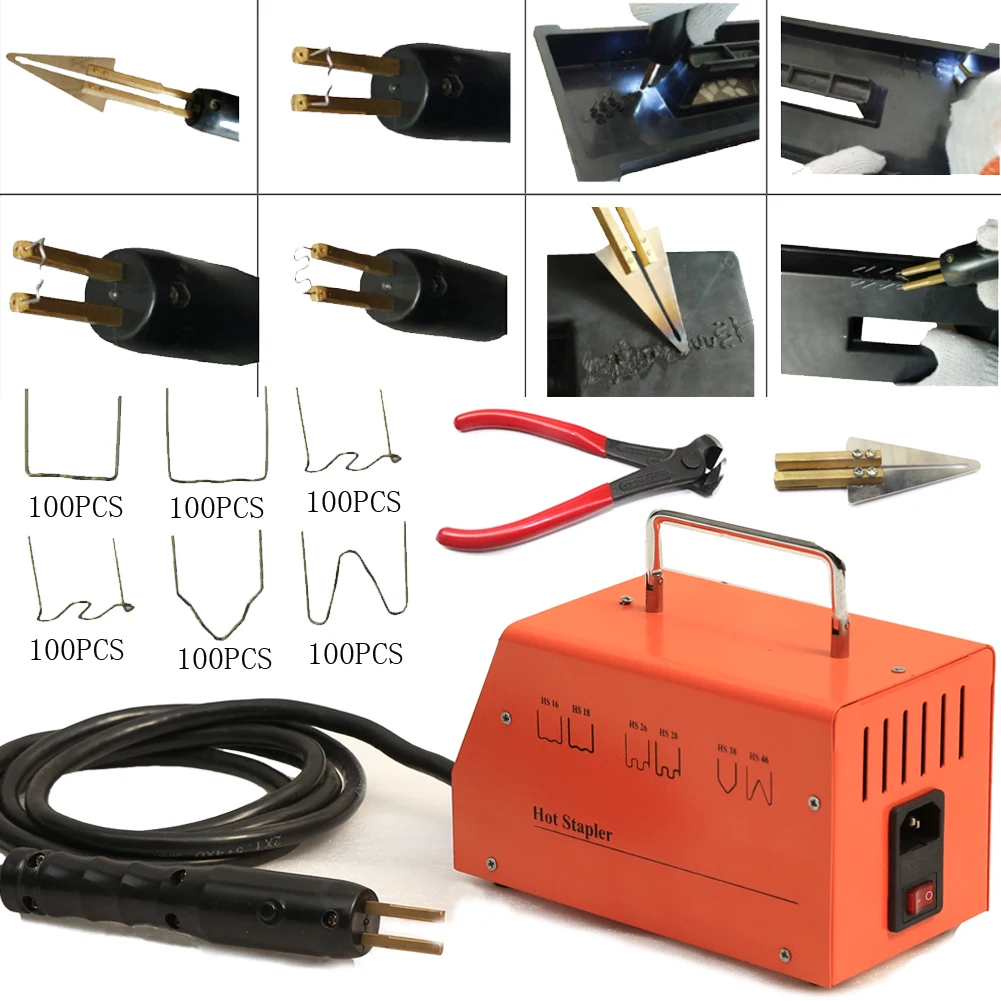 Plastic Welder Kit Welder Welding Machine 220V-110V AC with 600PCS plastic welding rod for Plastic Auto Bumper Body Repair