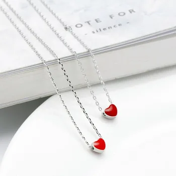 

Boho Silver 925 Jewelry Vintage 925 Sterling Silver Small Heart Necklaces Pendants Statement Necklace For Women Wedding 2019