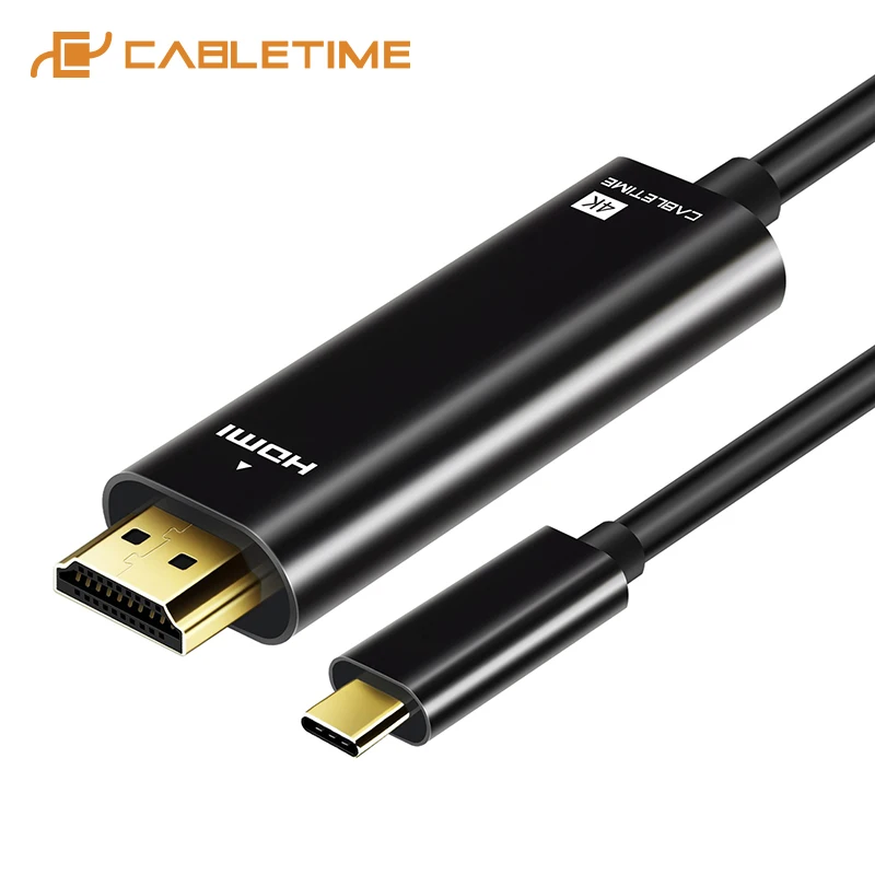  CABLETIME USB Type C to HDMI Cable 4K 60Hz USB C DP Adapter USB-C DP Cable for Samsung Galaxy S9/S8