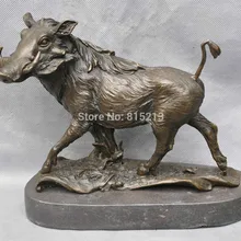 Bi00997 10 ''чистый бронза лес Savage диких животных кабан статуя фигурка