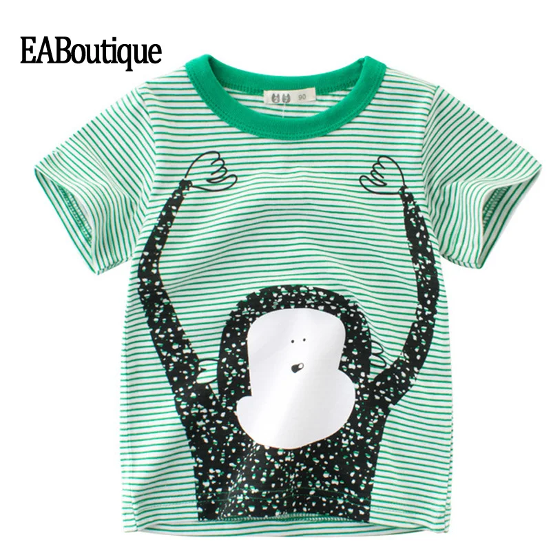 

New cool pullover Kids clothing T Shirt cotton tees cute animal print Casual Summer Tops Boys Girls for 1-10 year S721