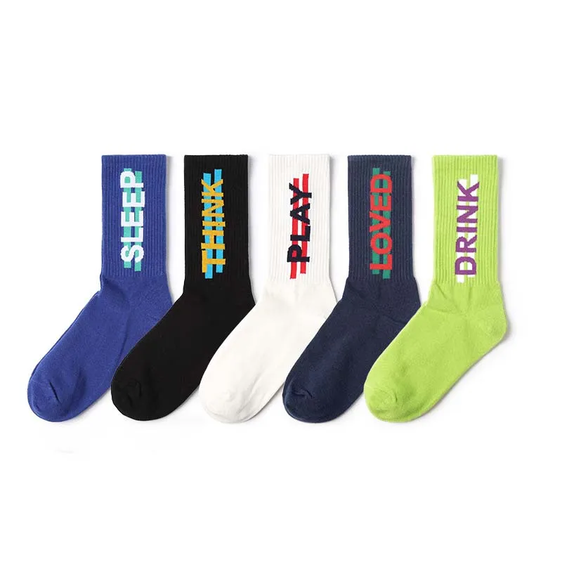 

1 Pair Hip Hop Men Grid Pattern Socks Street Funny Skateboard Business Unisex Sock Pure Cotton Long Knee Men's Socks S-8