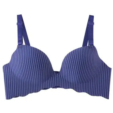 Baharcelin ABC чашки новые женские молодая девушка Push-Up Bra Бесшовные провода бесплатно французские Романтический собрались полосатый бюстгальтер милые женское бра - Цвет: dark blue