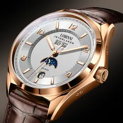 Switzerland люксовый бренд LOBINNI часы Мужские автоматические механические мужские часы многофункциональные сапфировые часы с фазами L18016-3