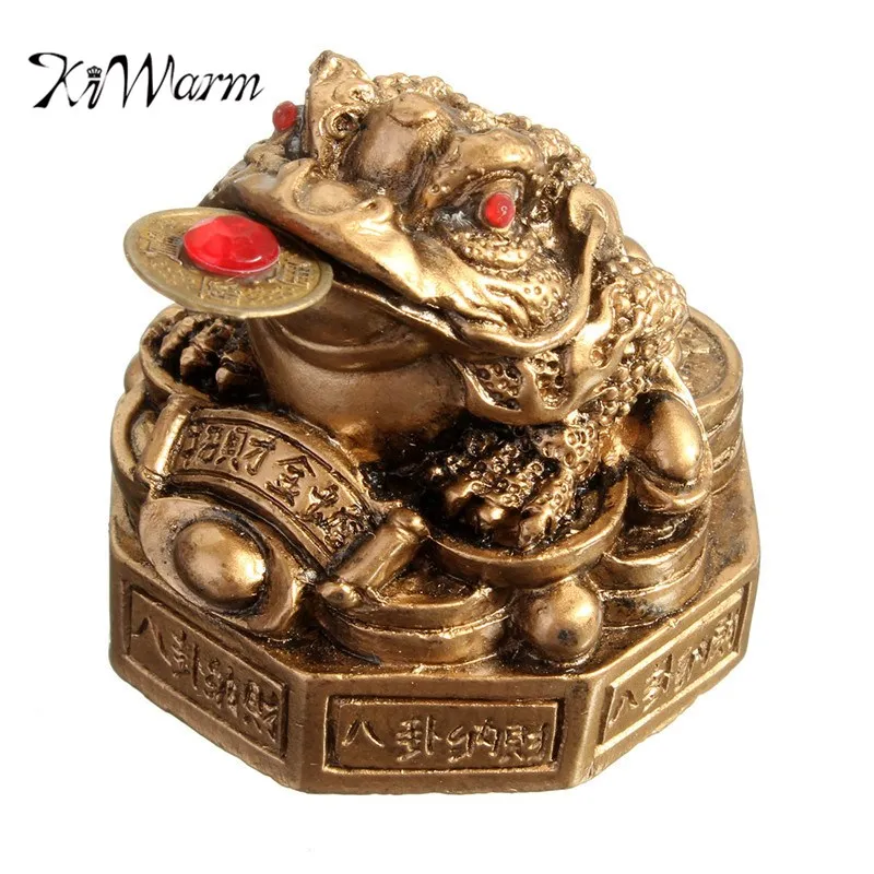

KiWarm Classic Toad Lucky Money Gifts Home Golden Color Feng Shui Chinese Coin Decoration Wealth Statue Decoration Ornament