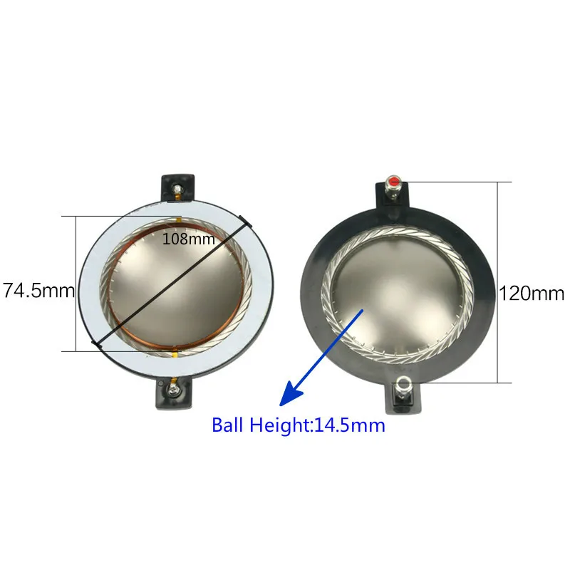 74,5 мм 72,2 мм ВЧ динамик звуковой катушки профессиональный сценический Аудио Звуковая пленка титановая диафрагма круглый медный провод 2 шт