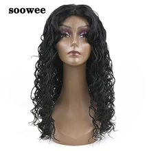 Soowee длинные глубокие волны прическа синтетические волосы черные парики вечерние волосы косплей парики для черных женщин шиньон аксессуары