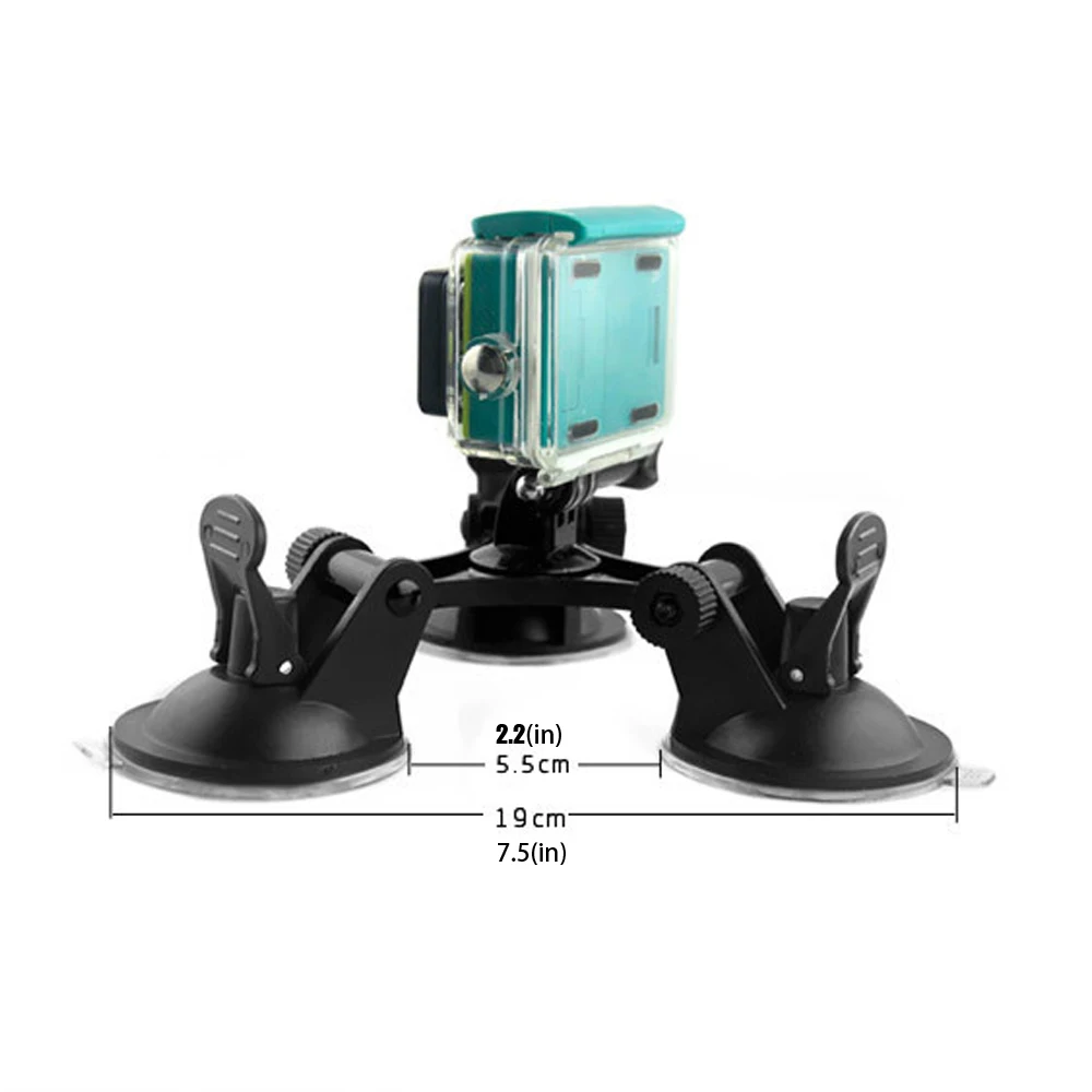 Online Sport Camera Bobber Low angle Floating Handheld Stick Hand Grip Monopod Three leg car sucker suction cup for GoPro