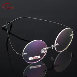 Ультралегкие очки без оправы с круглой серебряной оправой для чтения винтажные классические трендовые очки + от 1 до 4 прогрессивная или