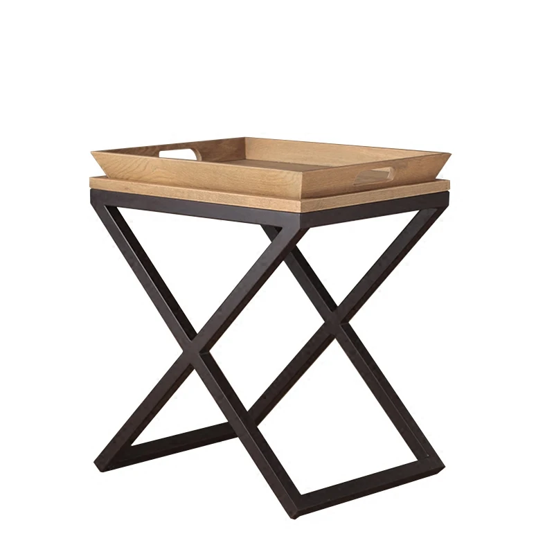 Coffee Table Side Table with Wooden Tray End Table
