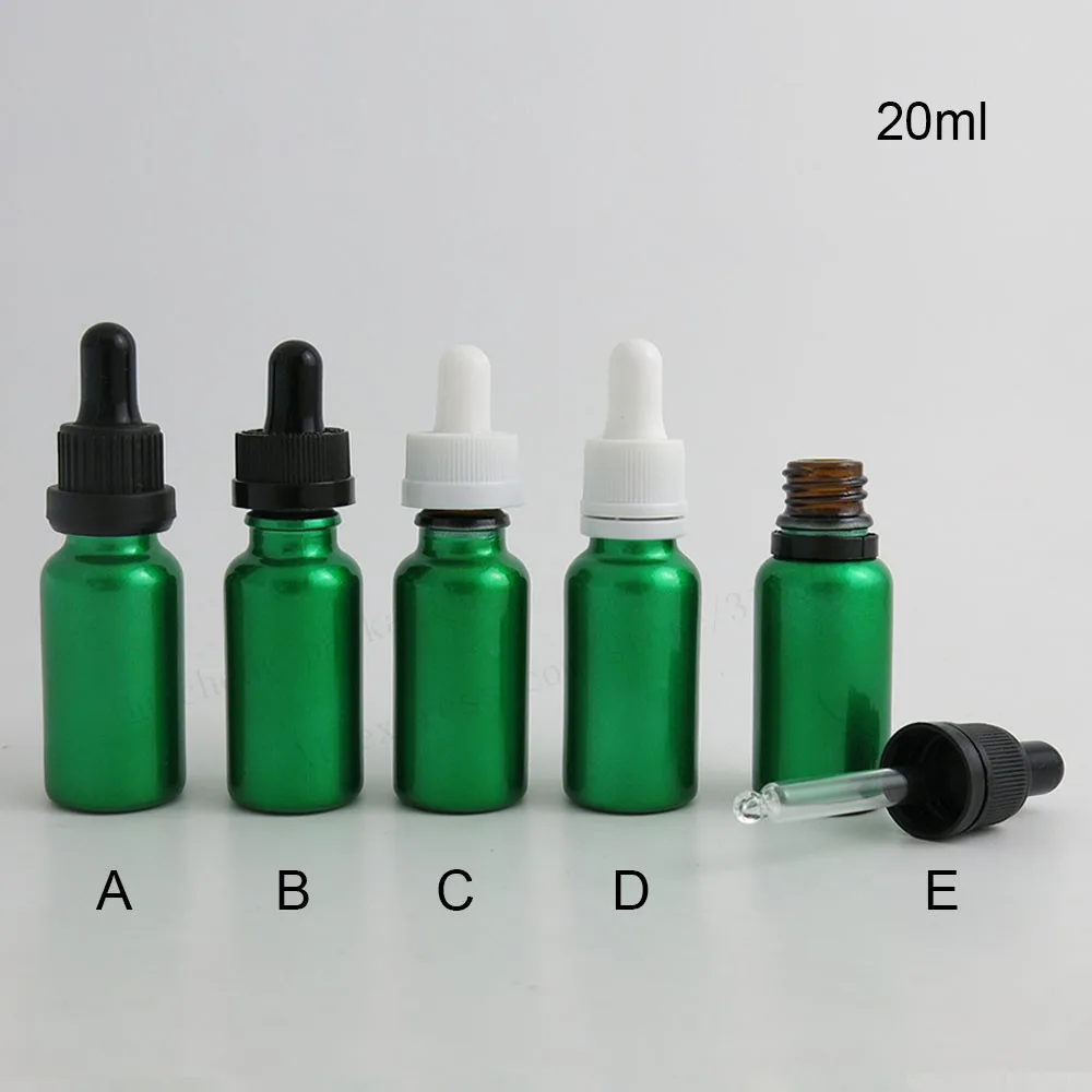 Download 200 x New Empty 20ml Empty Green Glass Dropper Bottles glass eye dropper pipette for essential ...