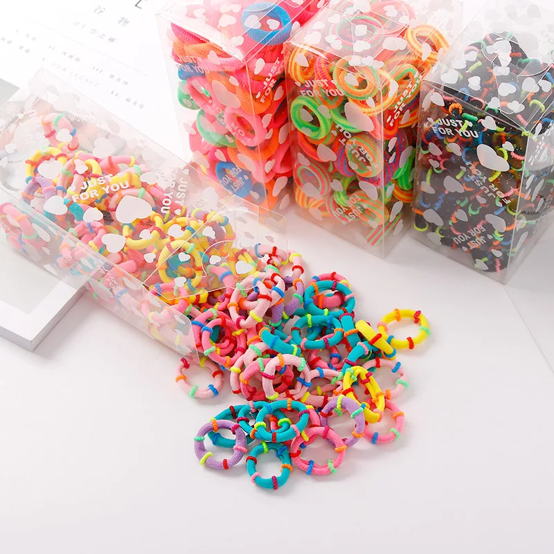 

100PCS/Lot 3.0CM Children Cute Small Ring Rubber Bands Tie Gum Ponytail Holder Elastic Hair Band Headband Girls Hair Accessories