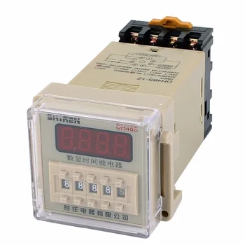 

DH48S-1Z 8 Terminals SPST 0.01S-9999H LCD Display Time Timer Delay Relay AC/DC12V 24V AC220V w Socket 48*48mm