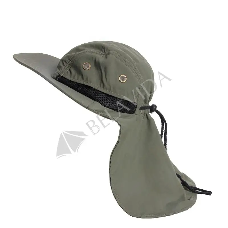 Boonie Fishing Boating Hiking Outdoor Snap Hat Brim Ear Neck Cover Sun Flap Cap