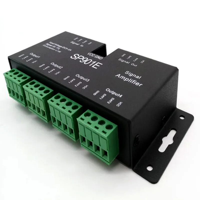 SP901E SPI сигнал выход усилителя сигнала 4 группы управления Светодиодный контроллер для WS2811 SK6812 APA102 DMX512 модуль полосы света