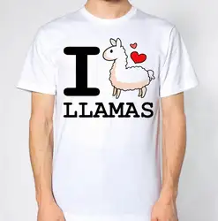 Футболка с надписью «I Love Llama», топ с героями мультфильмов, Мужская футболка унисекс, новая модная футболка, бесплатная доставка, топ ajax 2018