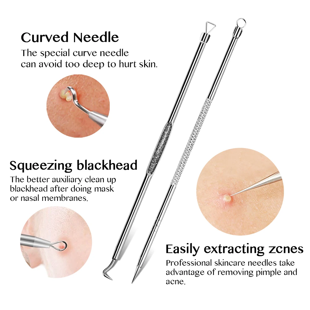 Анлан 4 шт./компл. нержавеющая сталь для удаления угрей иглы прыщей точечный инструмент для удаления камедонов очищающее средство для красоты чистка лица Уход за ногами