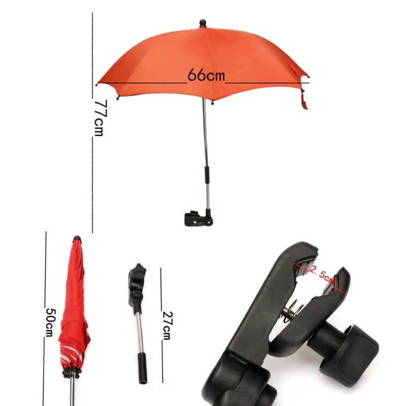 Портативная однотонная детская коляска зонтик детская коляска козырек от солнца Регулируемый складной зонтик для коляски Аксессуары