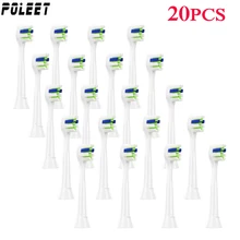 Poleet 20 шт. YH731 Сменная головка электрической зубной щетки головки подходит для Philips HX3 HX6 HX9 серии Зубная щетка головка HX6072 HX6024