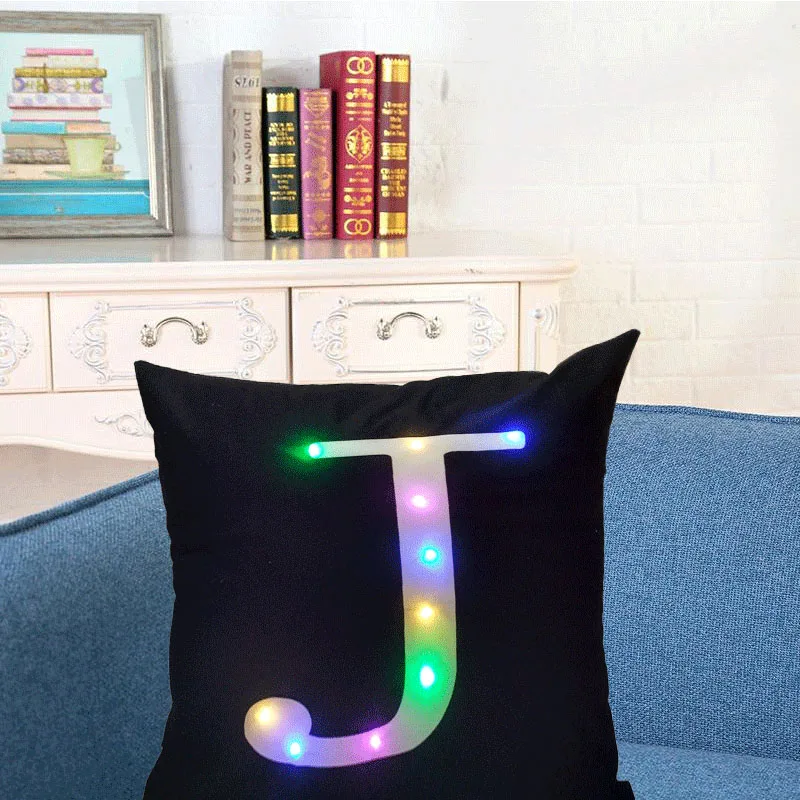 Светодиодный светильник с буквенным узором, светящаяся декоративная подушка, наволочка для дивана, автомобиля, стула, отеля, домашнего декора
