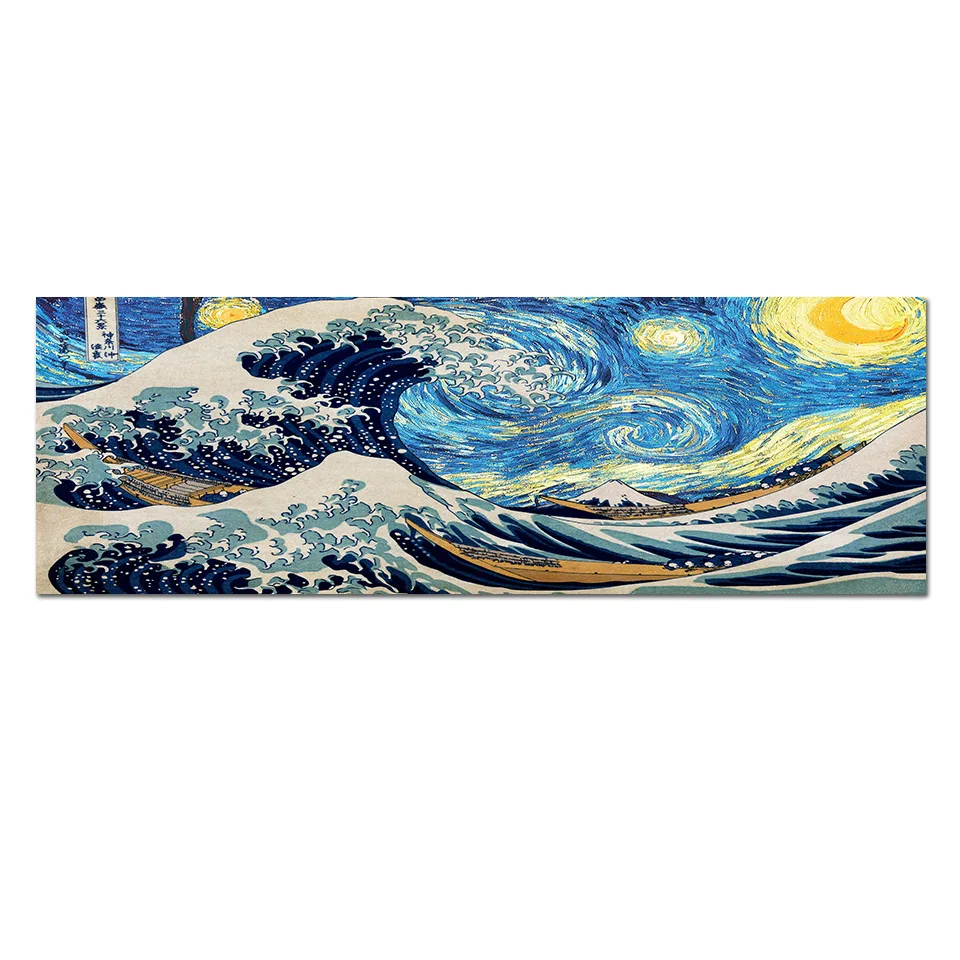 1 панель great wave off Kanagawa Bathmat модульные фотографии постер настенные художественные