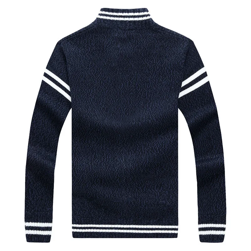 Теплый осенний и зимний Кардиган, мужской свитер со стоячим воротником, вязаные мужские свитера, повседневный облегающий кардиган, Homme M-3XL