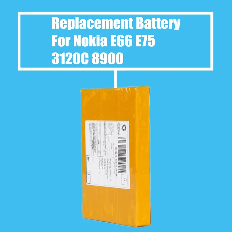 10 шт./упак. 1000 мАч Сменный аккумулятор для Nokia 3120C/5250/5330XM/5730XM/6212C/E66/E75/8900/5530 высокое