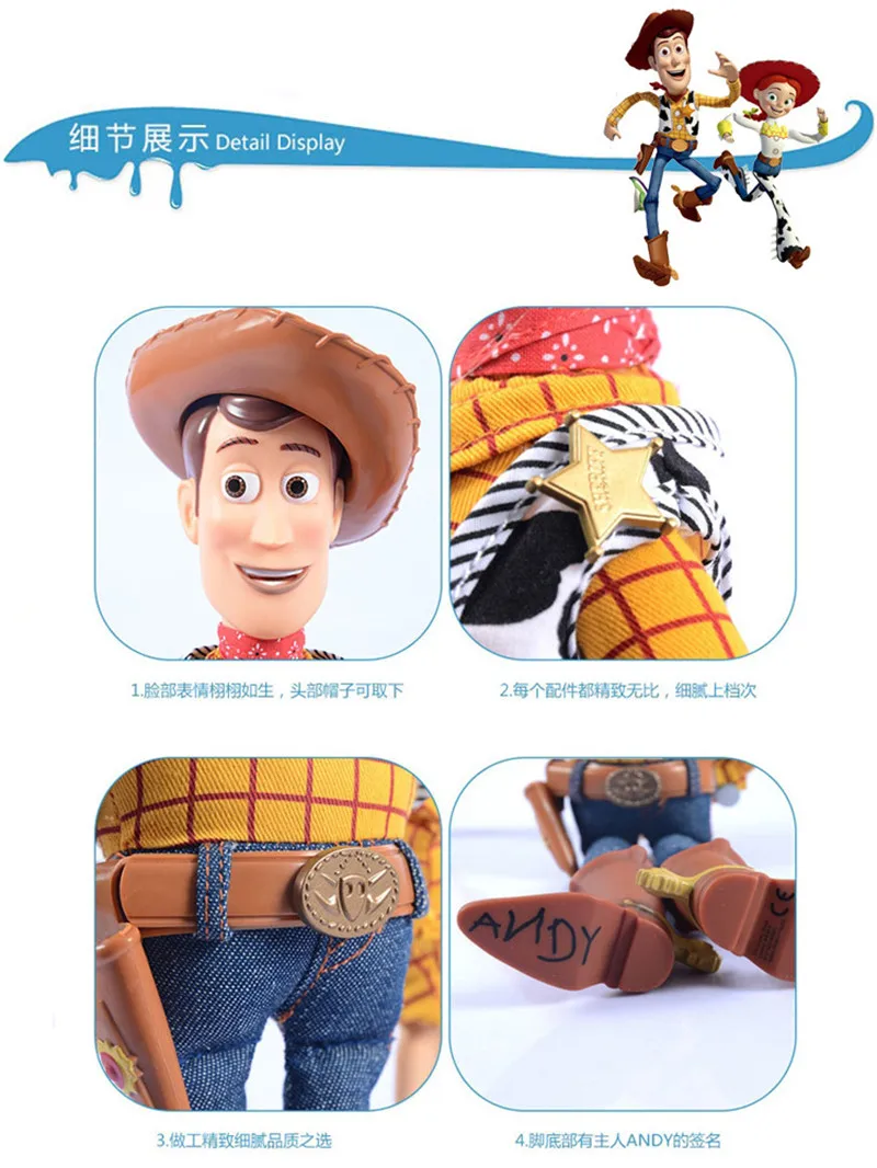 1" Pixar Toy Story 4 говорящие Вуди и Джесси Фигурки Коллекционная модель игрушки куклы для детей Рождественский подарок на день рождения