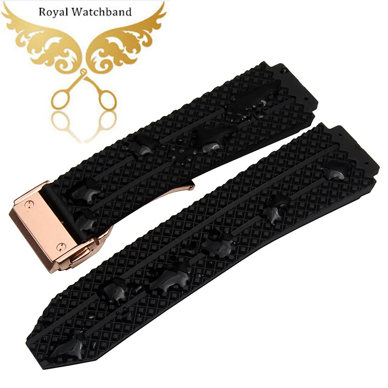 ФОТО Watch band 24mm Top grade quality Black Rubber Replacement Diver Watch Band Tire Strap