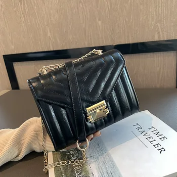

Retrospective small bag women's new Hong Kong style small package Chi chain with a single shoulder oblique satchel