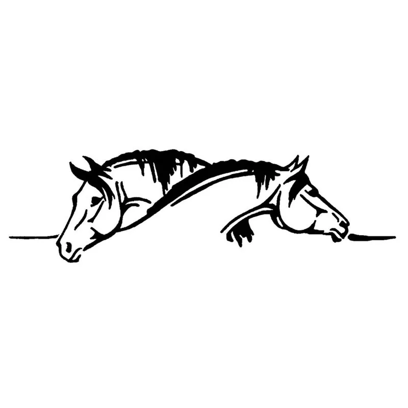 

[WDW069]Motorcycle Sticker Creative Two Horses Graphical Car Sticker And Decal Funny Animal Car Styling Black/Silver