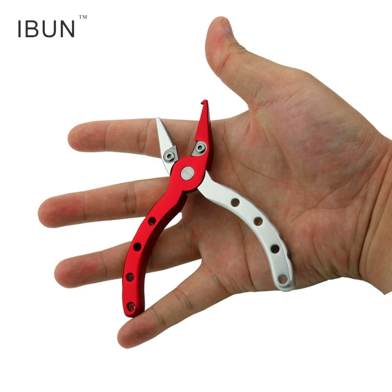 

IBUN Multi-Functional Fishing Pliers With Tungsten Steel Cutting Edge Aluminum Body Plier Lure Line Cutter Scissors Hook Remover