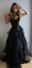 Gothic Puffy Black Long Wedding Dresses Sweetheart Dresses Off Shoulder Organza Bridal Gowns Vestidos De Graduacion Largos 2017