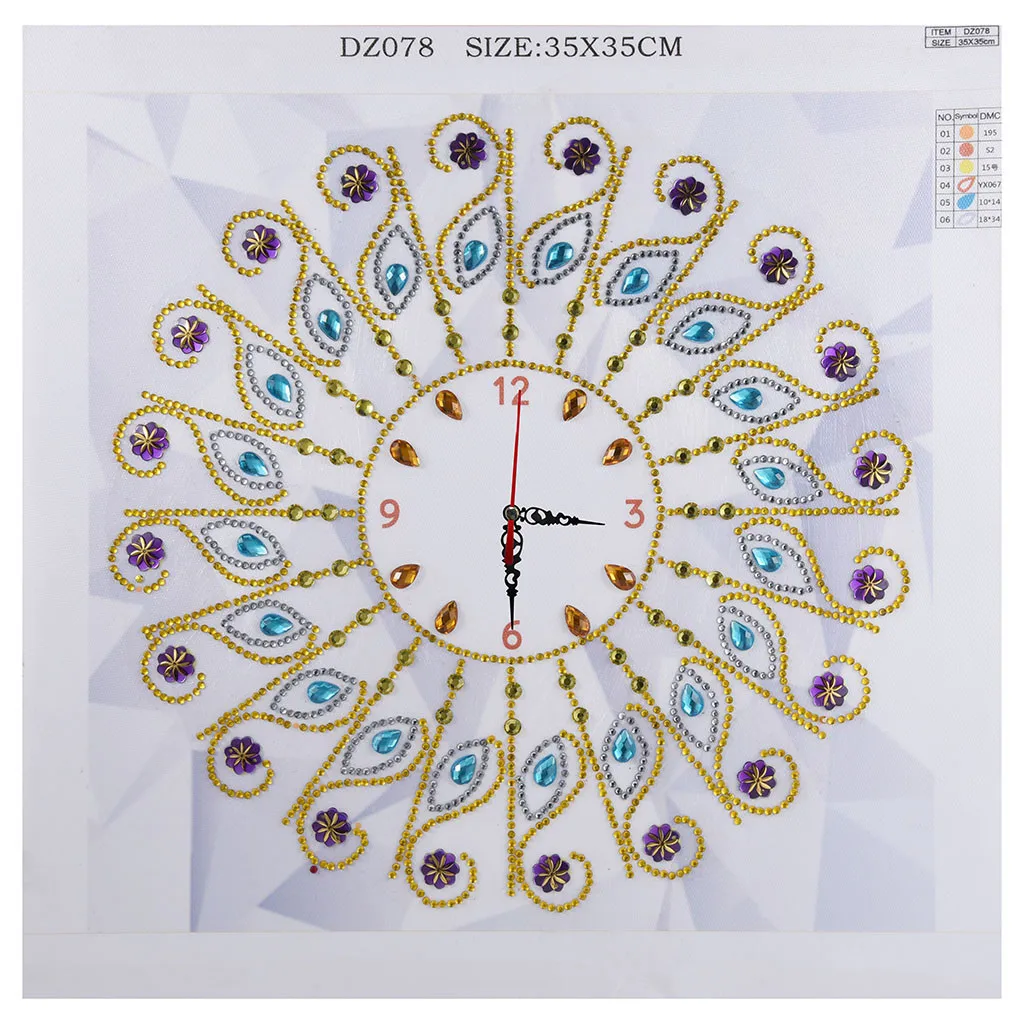 5D Special Diamond-Shaped Embroidery Wall Clock DIY Painting Diamond Cross Diamond Painting Accessories Diamond Embroidery