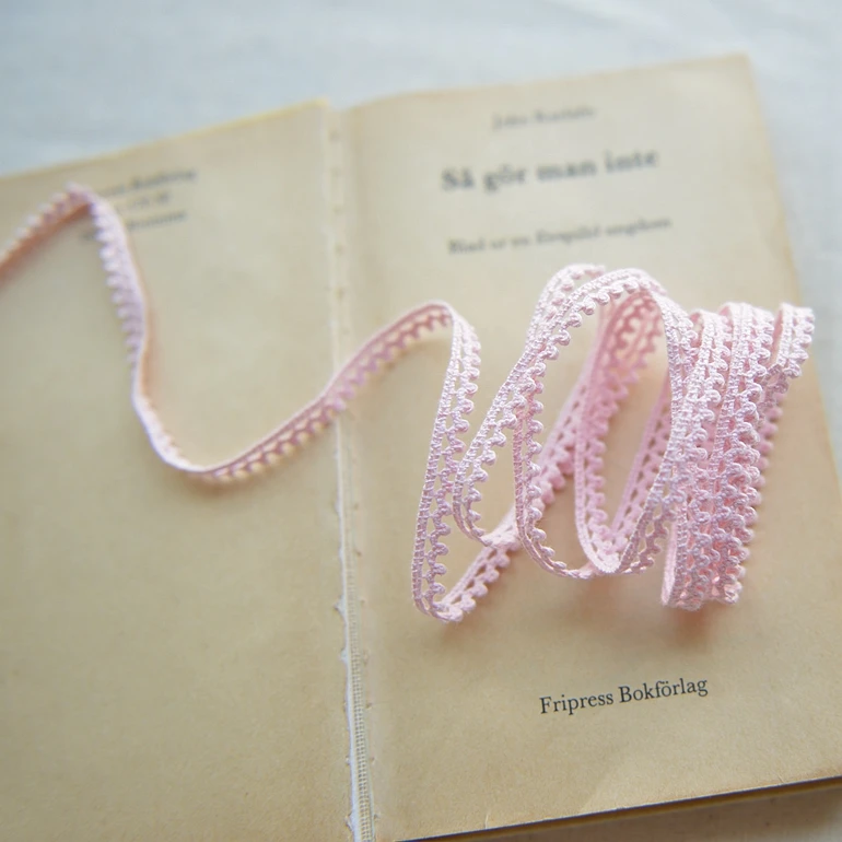 Ширина 0,7 см розовый хлопок кружева два метра вышитые ленты одежда ткань кружева DIY аксессуары ручной работы