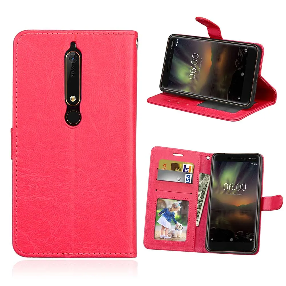 100 шт./лот Crazy horse 3 карты + фоторамка кожаный высококачественный чехол для Nokia 2 5 6 7 8
