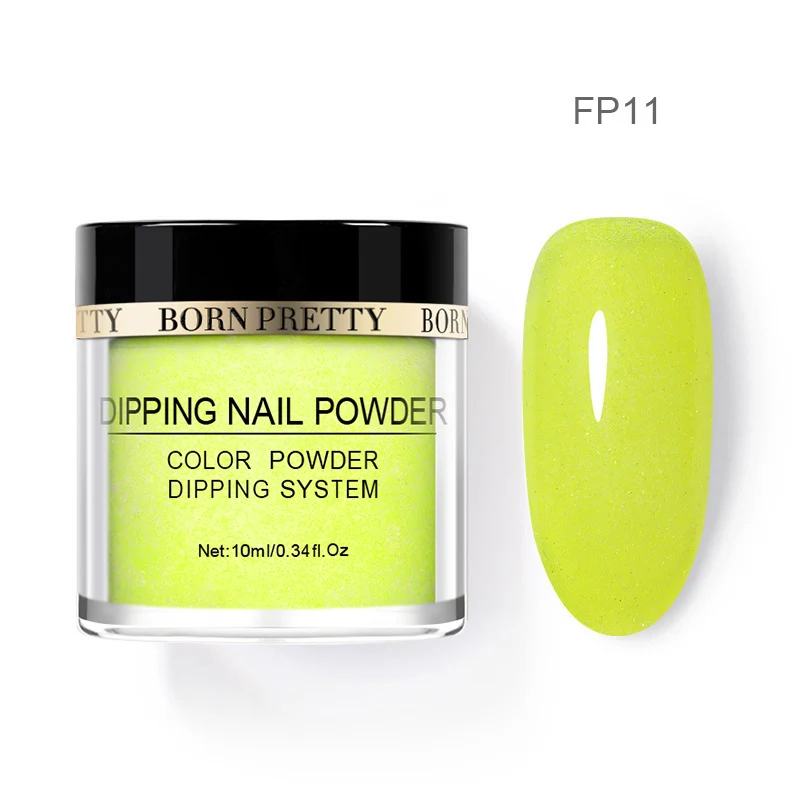 BORN PRETT Dipping Nail Powder 10ml Dip Pigment Dust Fluorescence Natural Dry Nail Art Decoration Neon Nail Glitter Power - Цвет: BP-FP11