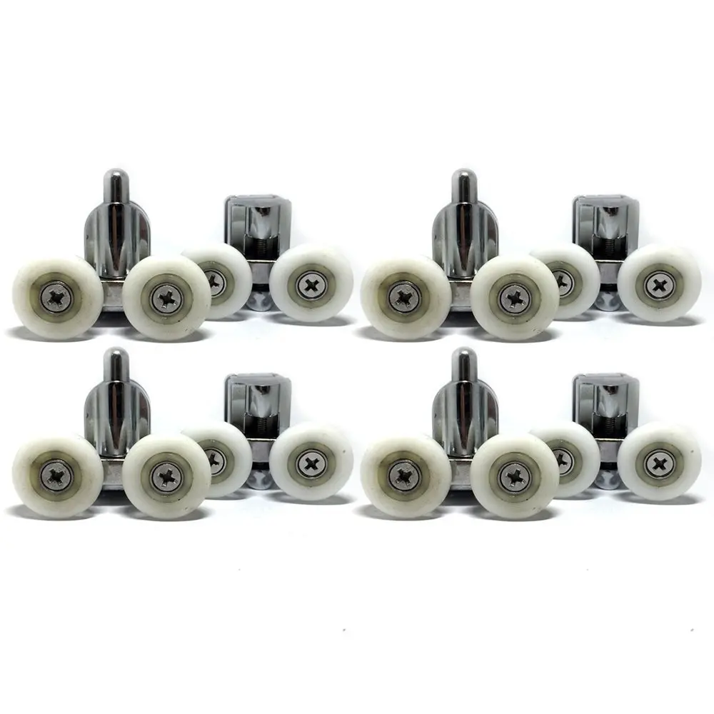 

Set of 8 Chrome plated Shower door rollers 4 upper and 4 lower 23mm diameter