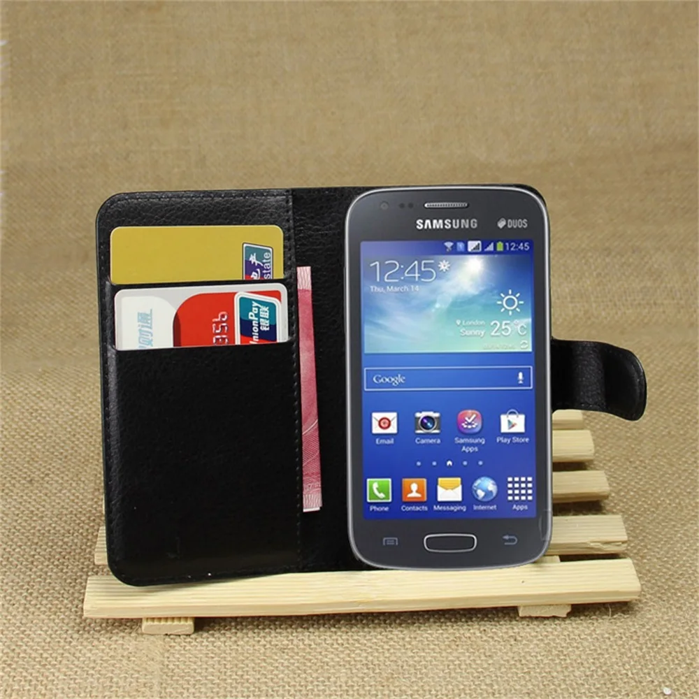 

Cyboris cover For Samsung Galaxy Ace 3 S7270 S7272 S7275 Flip Lichee Holster PU Leather with card slot holders stand function