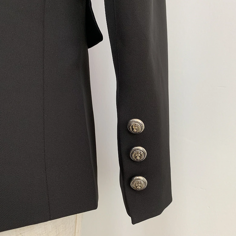 Высокое качество, подиум, дизайнерский Мужской Блейзер, классический двубортный пиджак с металлическими кнопками в форме льва, мужская куртка, верхняя одежда