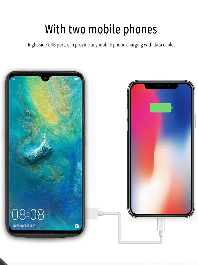 Чехол для аккумулятора power Bank для huawei mate 20 Pro X, ударопрочный, 6500 мА/ч, чехол для зарядного устройства, чехол для аккумулятора, простой чехол для зарядки s