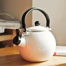 Утолщенный эмалированный свисток шар под названием горшок Газовая электромагнитная плита горящая вода горшок свистящий чайник Чайник Чайная урна 1.4л