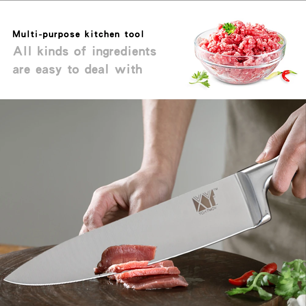 XYj набор кухонных ножей из нержавеющей стали Удобный японский стиль ручка остроконечная точилка для лезвия ножа держатель для ножа приготовление инструменты