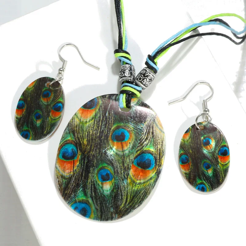 

ZOSHI Fashion Jewelry Set 2019 Leather Chain Enamel Shell Jewelry Sets for Party Bridal Jewelry Sets African Summer Jewelry Set