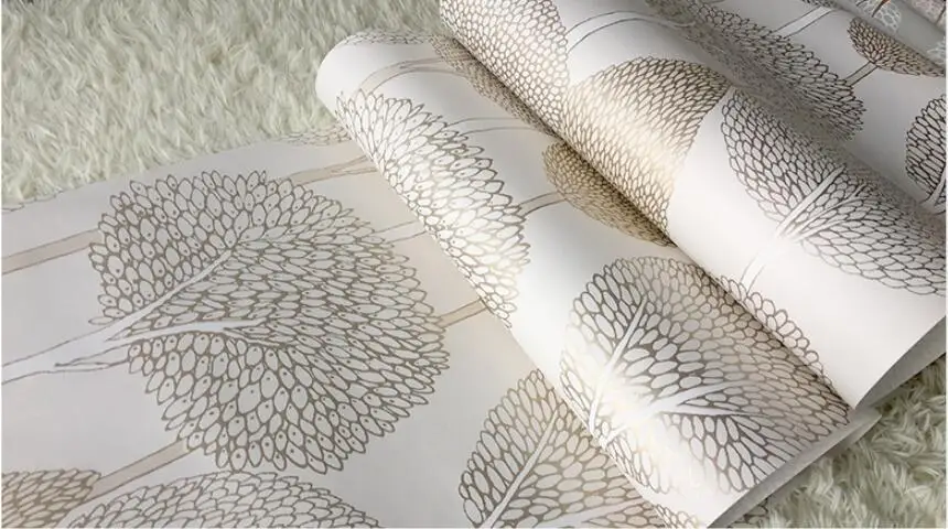 Waliicorners Modern minimalist embossed forest non-woven wallpaper 3D flocking Scandinavian hot forest bedroom video wallpaper 27 QQ20180411234130