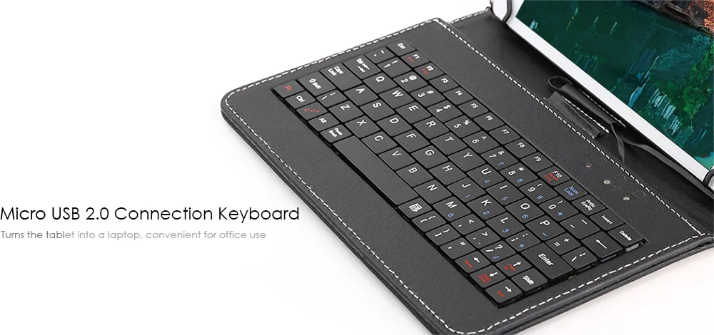Smart Cover Case with Micro USB Wire Control Keyboard for Android / Windows Tablet 10 Inch