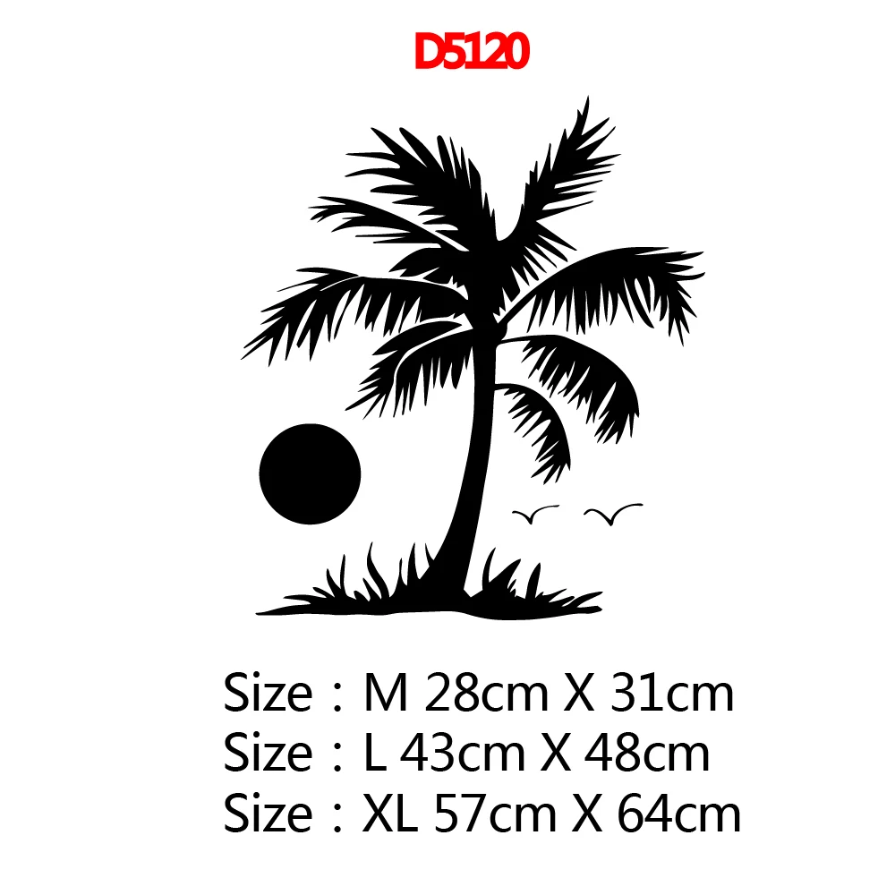 Модная Наклейка на стену с кокосовым деревом домашний декор для гостиной