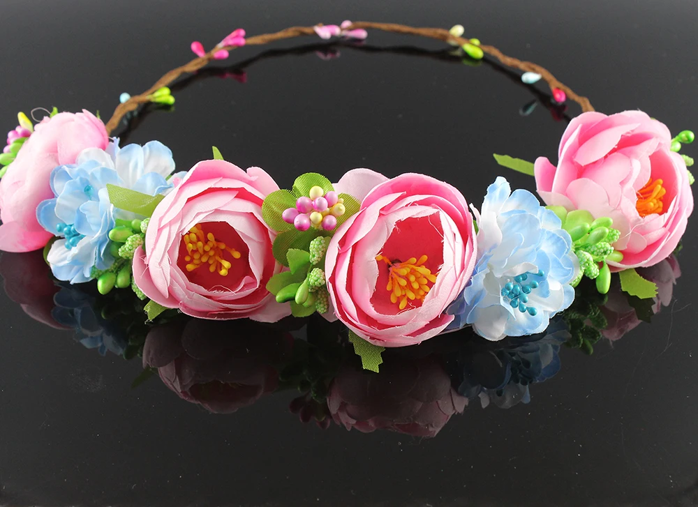 2016 Korea handmade Wreath Artificial Wedding Hair Flower Wreath Bridal